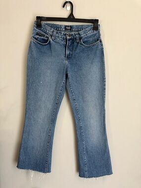 Dolce & Gabbana D&G Cropped Flare Jeans Size 29 Raw Hem Made in Italy